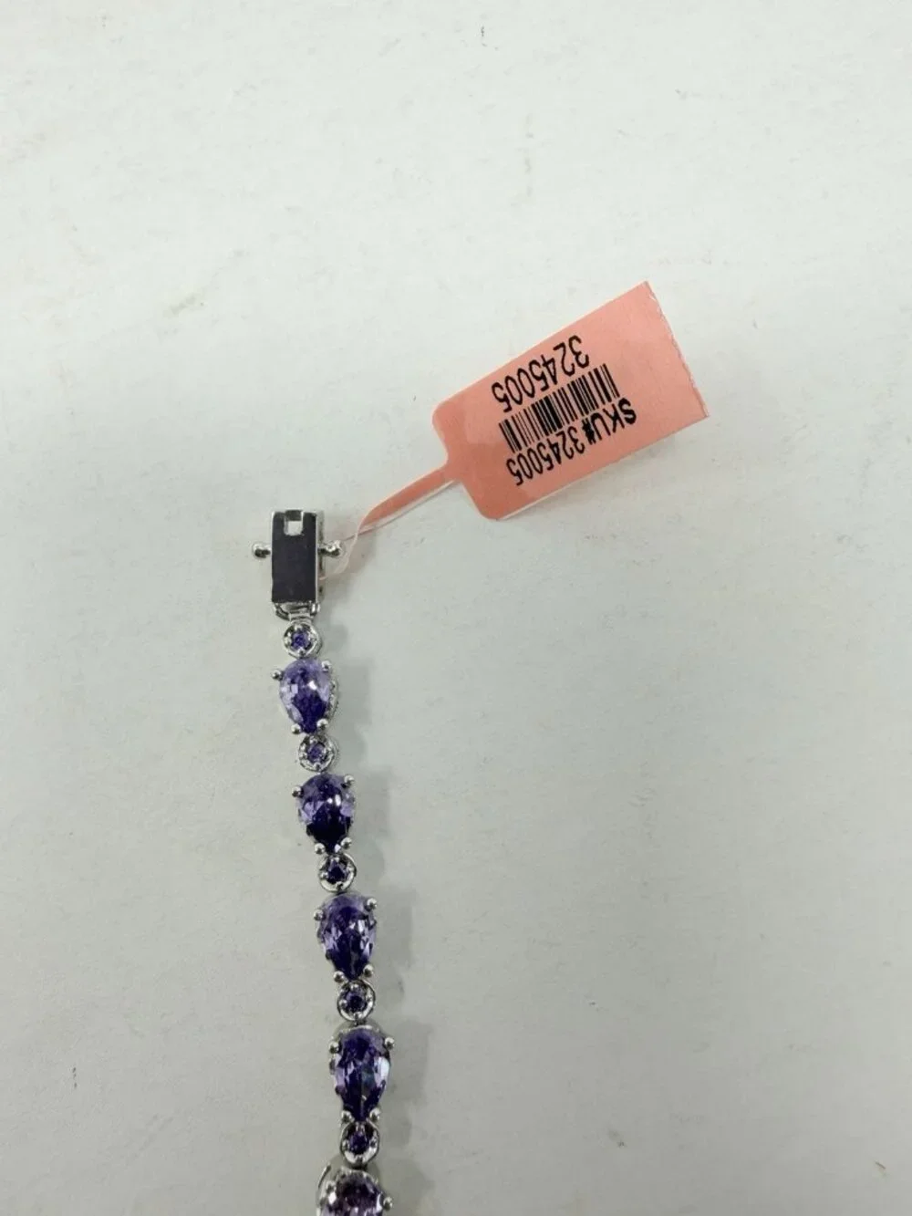 Shop LC Simulated Amethyst Silvertone Tennis Bracelet 8.00 In TGW 8.82 cts. 5590
